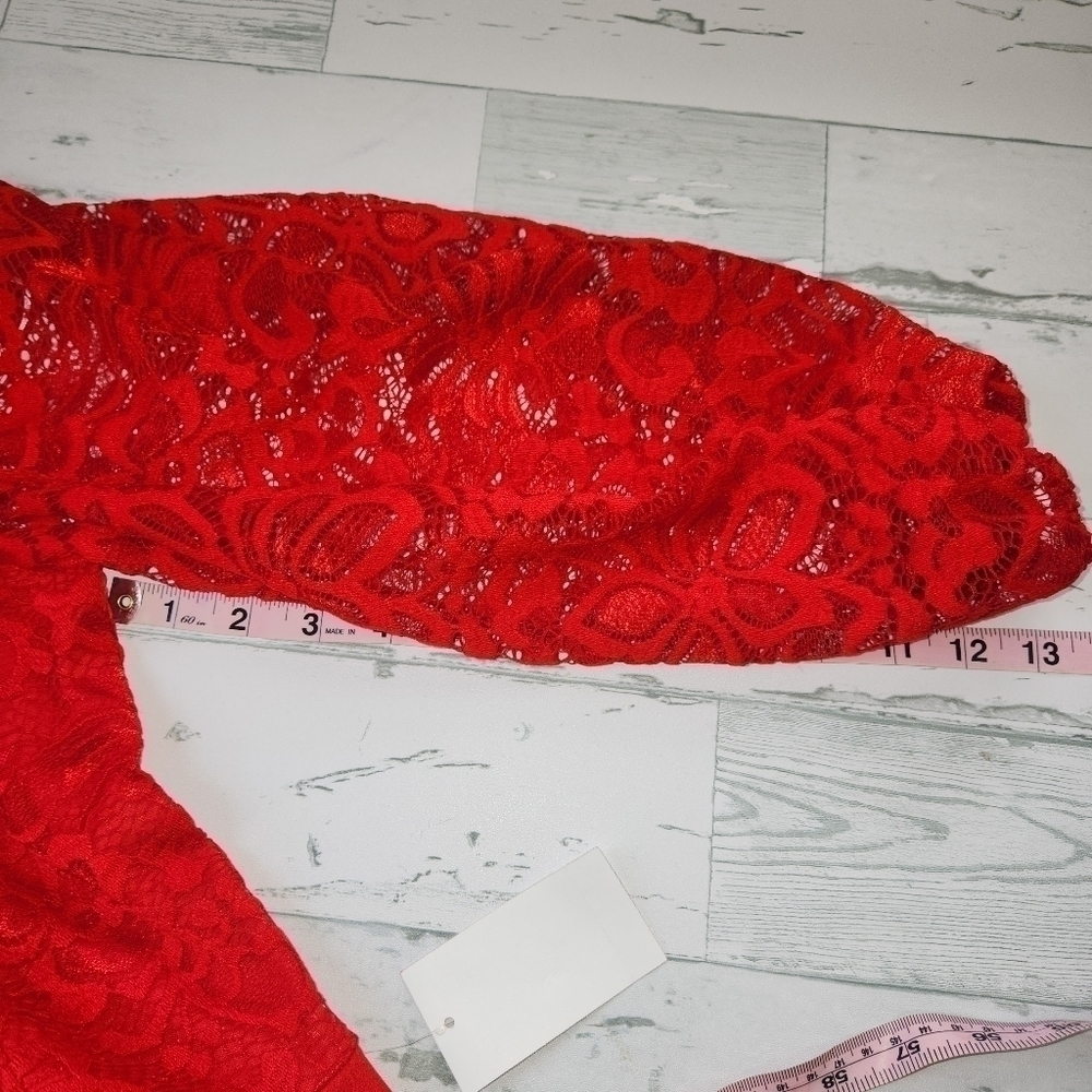 B. Darlin NWT Fit & Flare Lace Dress Size 15/16 Juniors Red - Picture 10 of 11